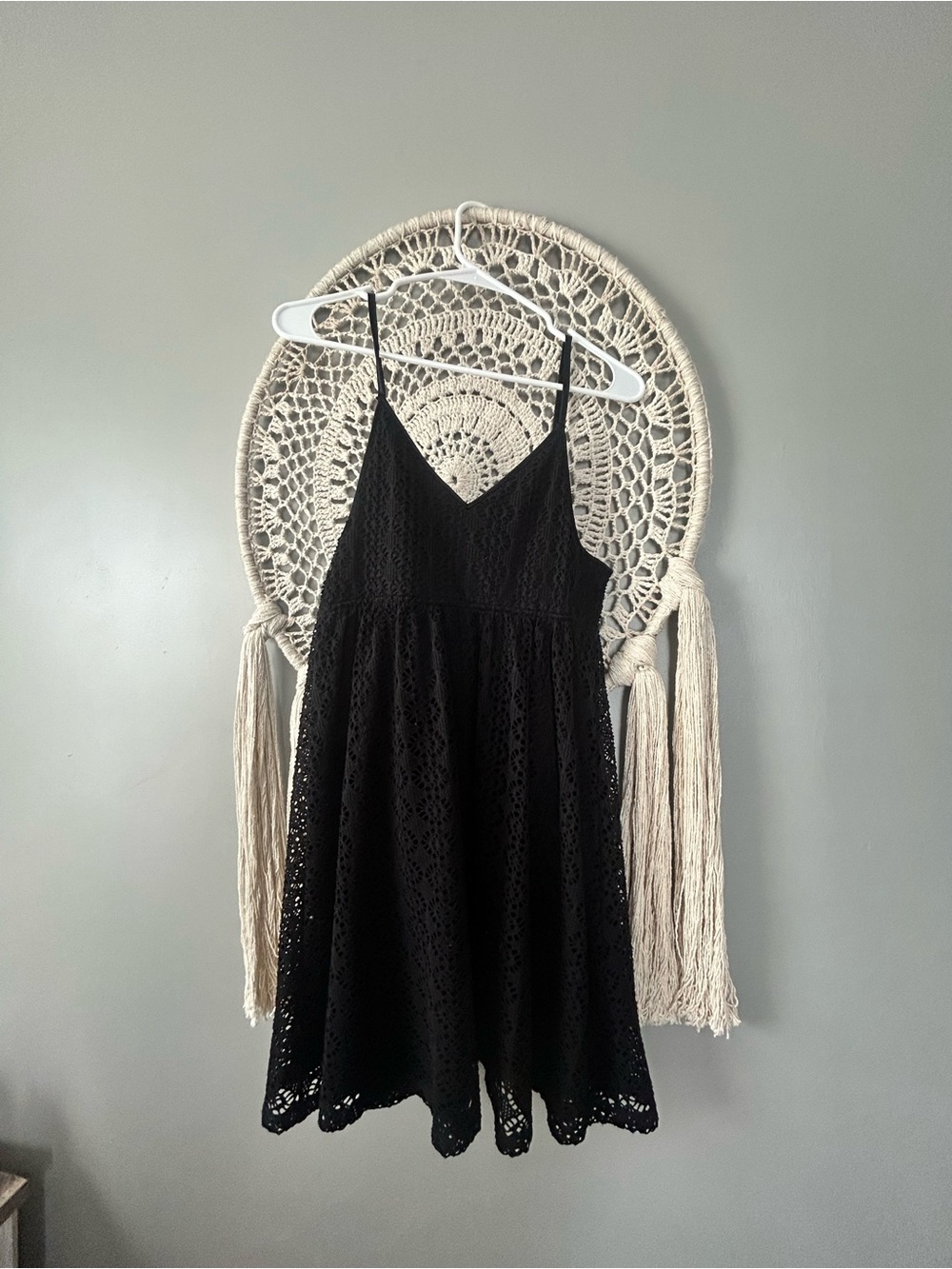 Express Women’s Black Lace Mini Dress with Spaghetti Straps size medium - Picture 2 of 4
